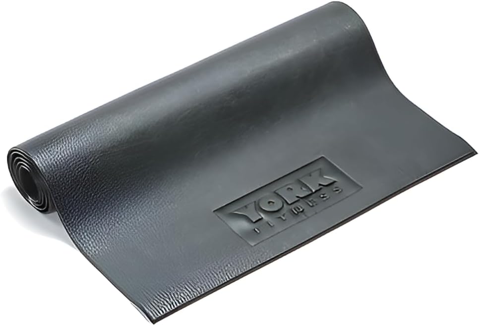 York Fitness Equipment and Exercise Mat - Non-slip Rubber Gymnastic mats,Exercise Camping Mats – For Yoga, Treadmills, Benches, Cycles, Rowers and Cross Trainers – Large – 182cm/76cm