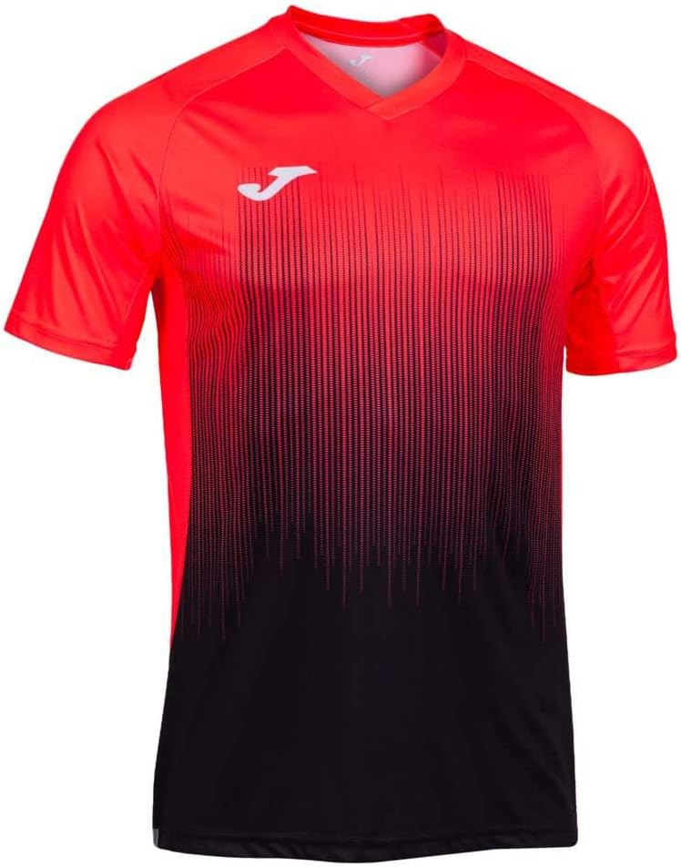 Joma Tiger Iv Short Sleeve T-Shirt Black Coral Fluor