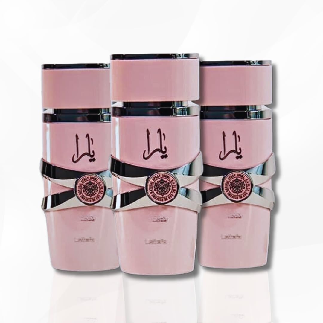 Lattafa Yara for Women Eau de Parfum Spray, 3.4 Ounce (Pack of 3)