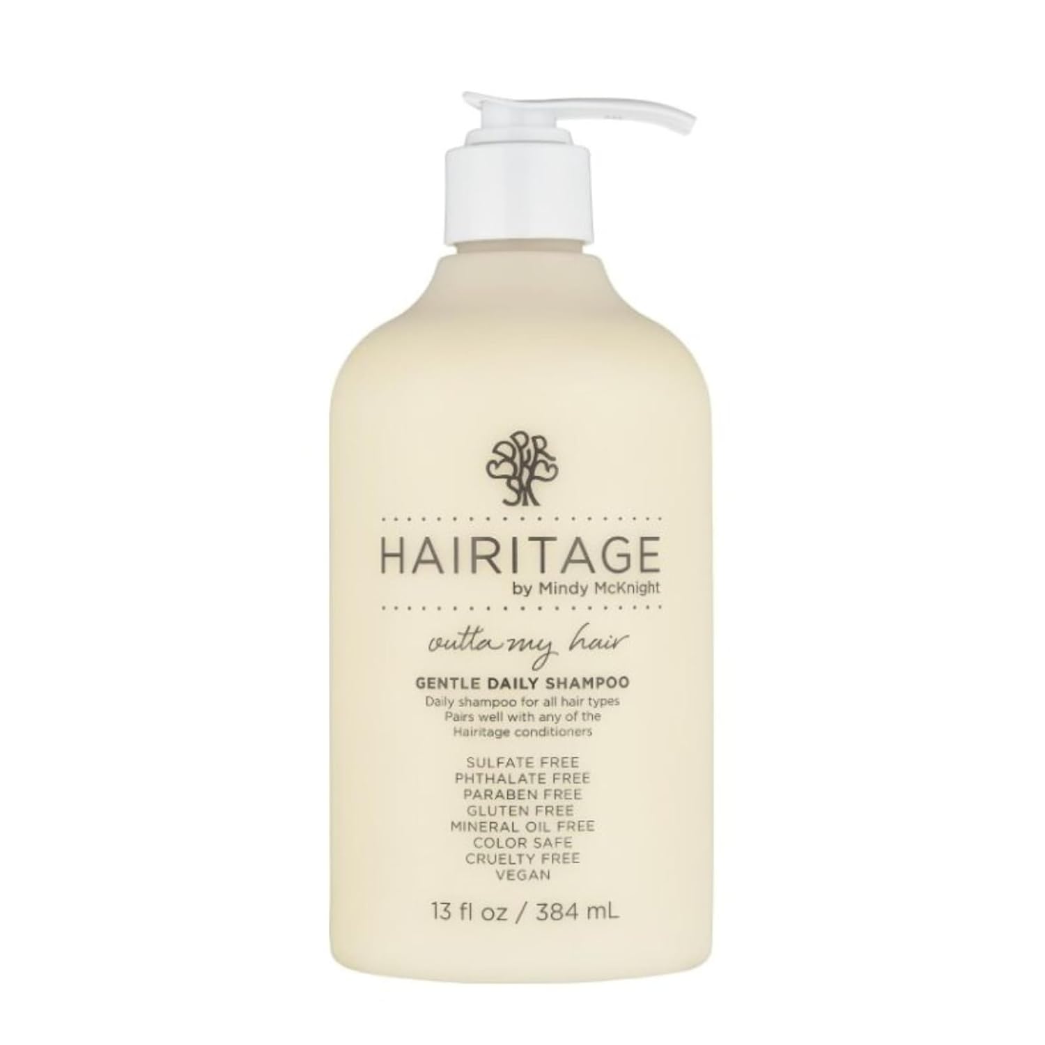 Hairitage Gentle Daily Hydrating and Moisturizing Shampoo For Dry Hair with Jojoba Oil + Aloe Vera - Ultra-Mild + Moisture-Rich - Improves Dry, Brittle Strands, 13 fl. oz.