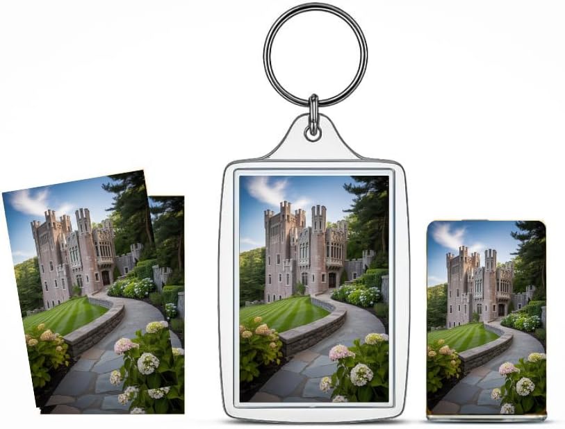 Hammond Castle Gift Set - Gothic Heritage Keychain Magnet Photo Wallet - Medieval Collection