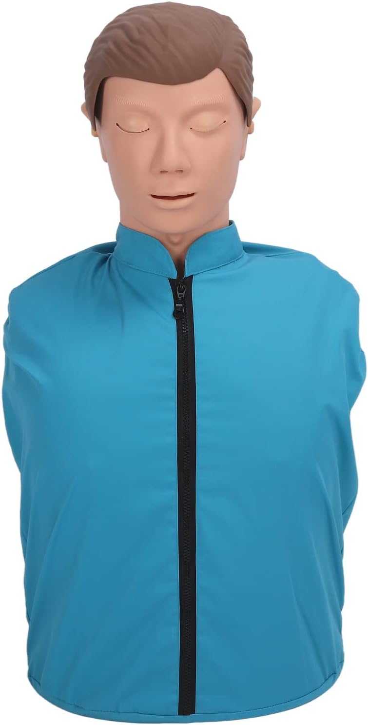 Adult CPR Training Manikin, Professional Adult Cardiopulmonary Resuscitation Training Mannequins First AID Training Manikins, Rubber Half Body Artificial Respiration Human Model for Teaching Training