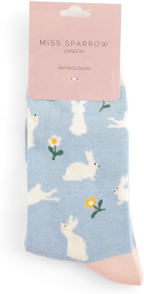 Bunny Socks Ladies Pink Blue Colourful Rabbit Sock