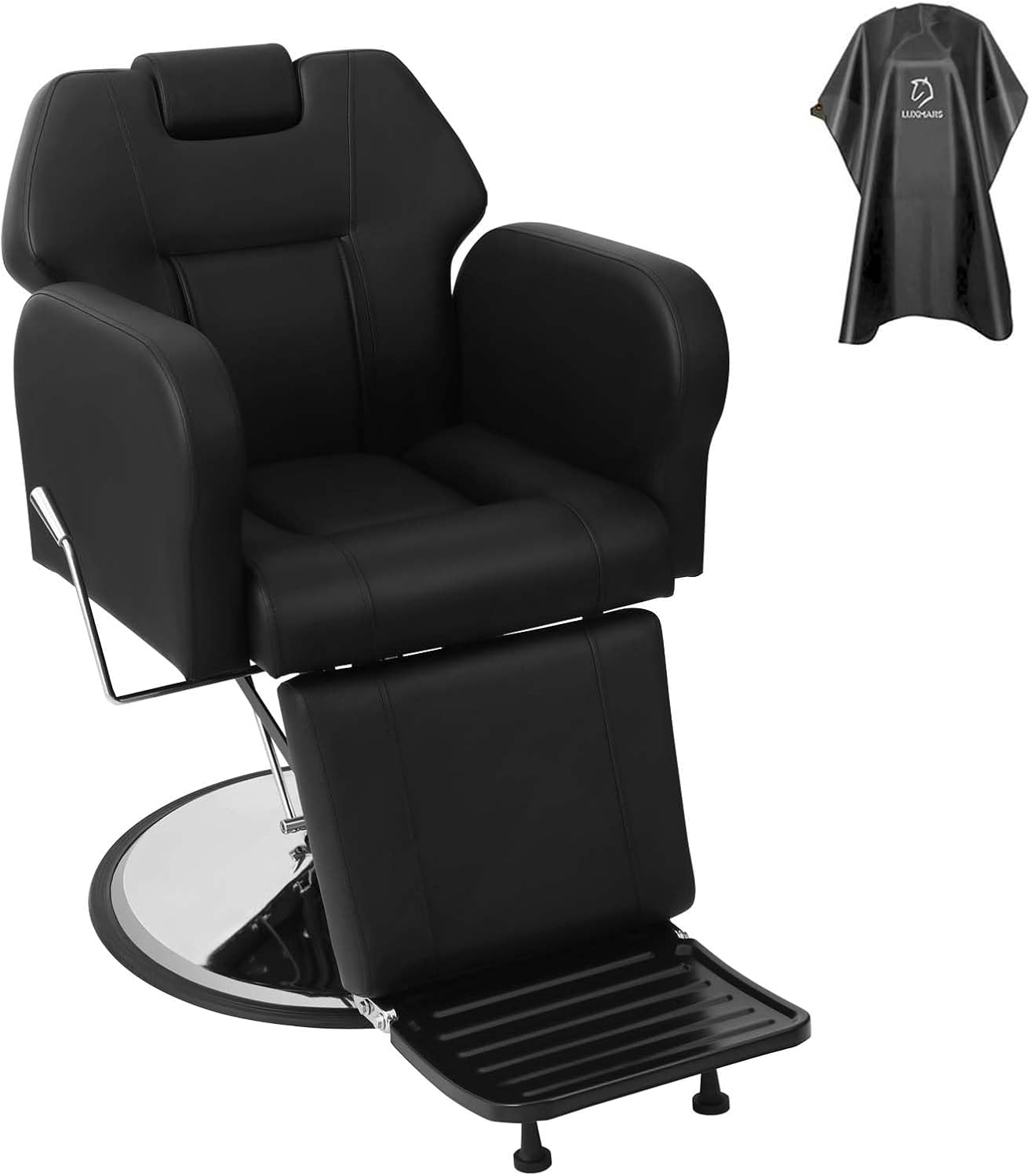 Barber Chair Hydraulic Reclining Salon Chairs Styling Chair Hair Chair 360 Degrees Rolling Swivel Barber Chairs for Barbershop Hair Salon (Silver1)