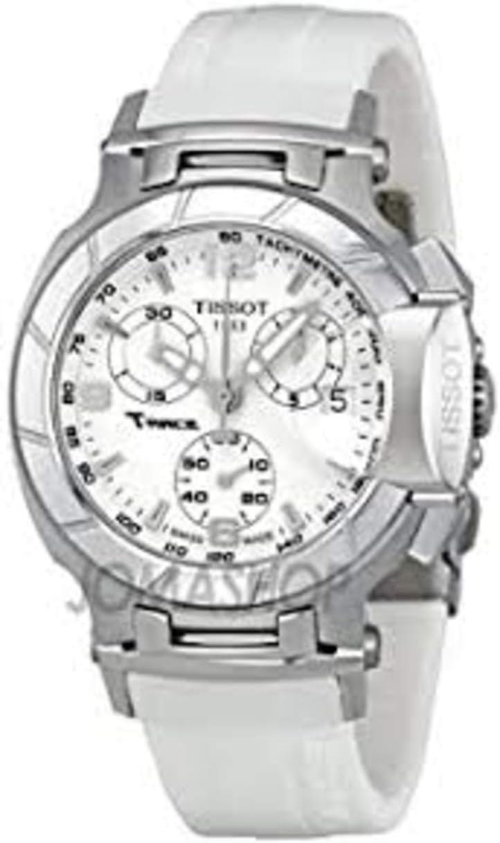 Ladies' Tissot T-Race Chronograph Watch with White Dial (Model: T0482171701700) tissot
