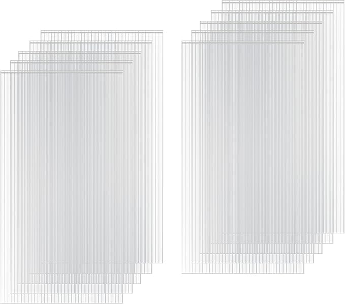 CHEOAR 10 Pack 6mmx61x121cm Polycarbonate Sheets, 4' x 2' x 0.24" Twin-Wall Plastic Roofing Sheets, All Weather Clear Roofing Sheets Greenhouse Plastic Panels Outdoor