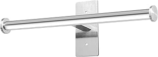 Double Roll Toilet Paper Holder, OBODING, Stainless Steel Toilet Paper Holder, Adhesive or Drilling Toilet Paper Holder Wall Mount for Bathroom (Silver)