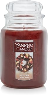Yankee Candle Autumn Wreath Scented, Classic 22oz Large Jar Single Wick Aromatherapy Candle, Over 110 Hours of Burn Time, Fall Fragrance