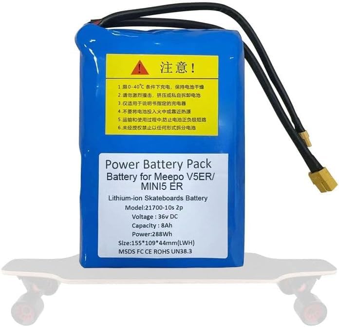 36V 8Ah 10S2P Electric Skateboards Lithium Battery Pack Replacement for Meepo V5ER/ MINI5 ER