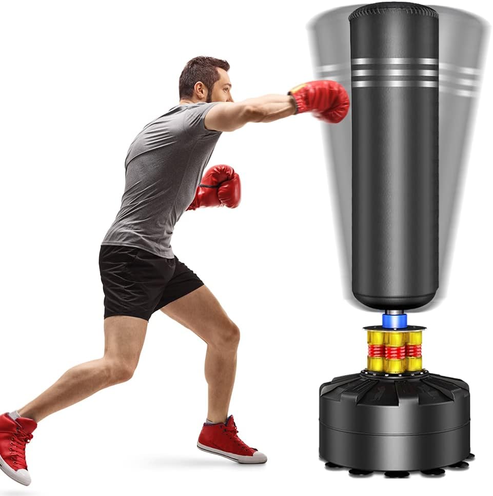 YOLEO Punching Bag Heavy Boxing Bag with Suction Cup Base - Freestanding Punching Bag for Adults Kickboxing Bags Kick Punch Bag
