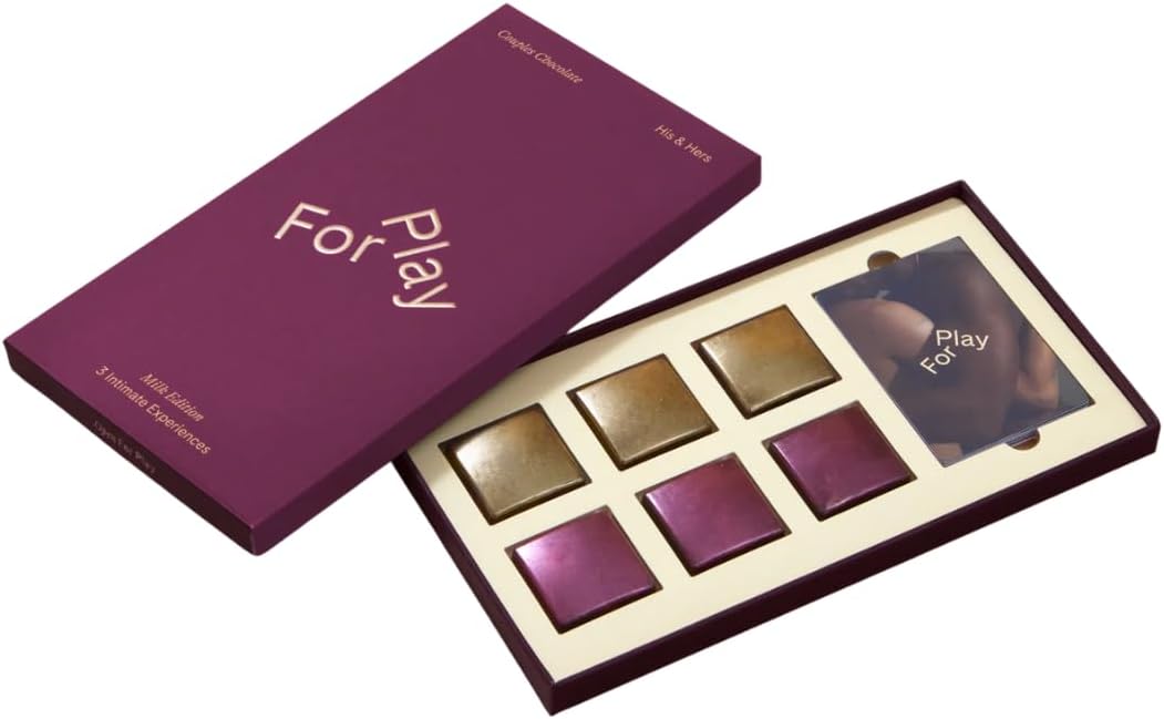 His & Hers – Intimacy-Enhancing Aphrodisiac Chocolates for Date Night – Ethically Sourced, Gluten-Free, Milk Chocolate – 6 Chocolates & Play Cards for Connection (His & Hers – Milk Chocolate)