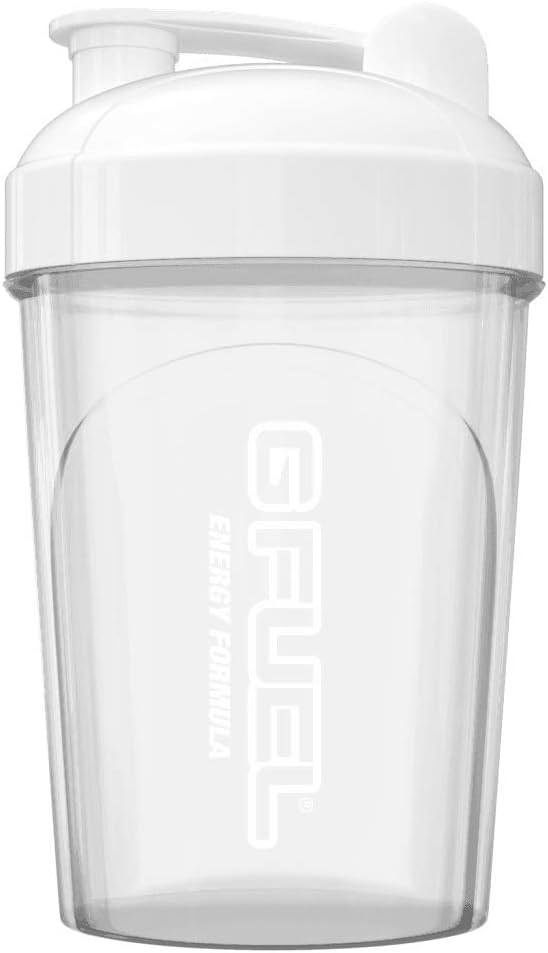 G Fuel Winter White Shaker Bottle, Drink Mixer for Pre Workout, Protein Shake, Smoothie Mix, Meal Replacement Shakes, Energy Powder and More, Blender Cup, Portable Safe, BPA Free Plastic - 16 oz