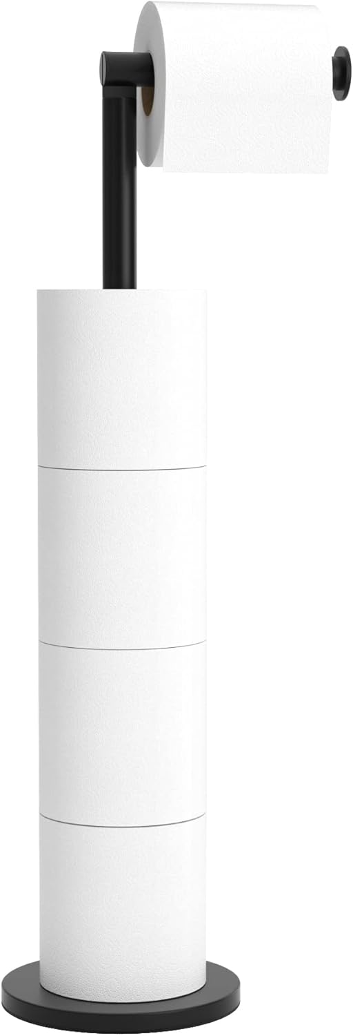 Freestanding Stainless Steel 5-Roll Toilet Paper Holder - Rustproof, Large Capacity Bathroom Storage