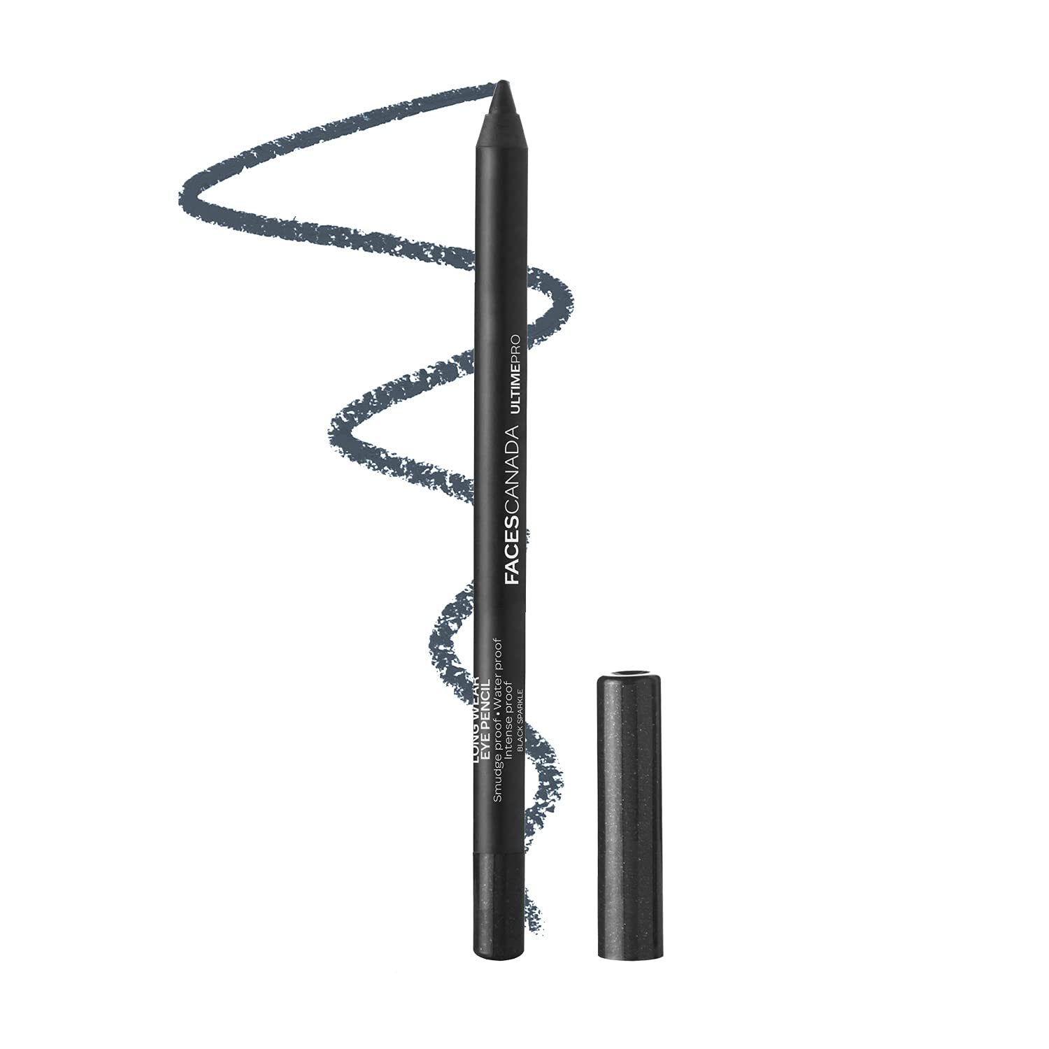 Faces Canada Ultime Pro Eyeliner Pencil - Black Sparkle | Smudge-Proof & Water-Resistant | Rich Pigment with Smooth One-Stroke Glide | 8-Hour Wear for Defined Eyes | 0.04 Oz (1.2g)