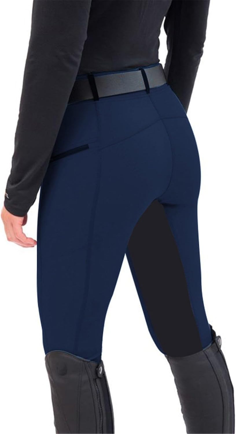 Horse Riding Leggings Women Equestrian Breeches Horse Riding Tights Knee-Patch Horseback Belt Loops Yoga Leggings Tights