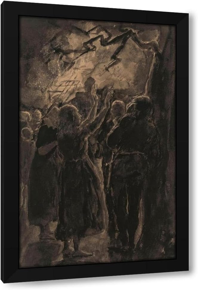Henri De Smeth 13x18 Black Modern Framed Art Print Titled: Illustration for the Works of Hendrik Conscience