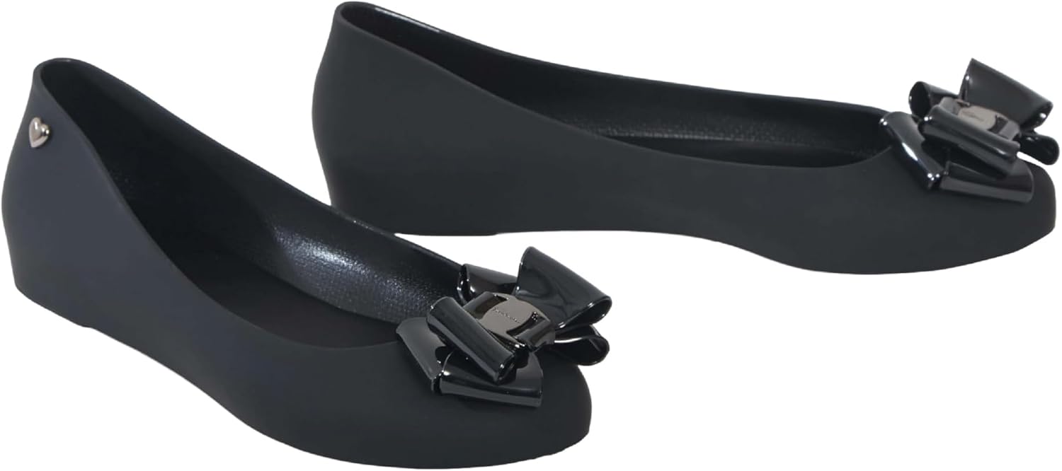 kraftd Womens Jelly Ballet Shoes Bow Details Slip-On Flats Peep Toe Ballerina Pumps | Ladies Footwear | Office Pump | Shoe