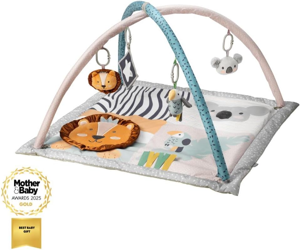 Nuby Baby Floormat with Padded Base & Plush Toys, 0M+, Animal Adventures