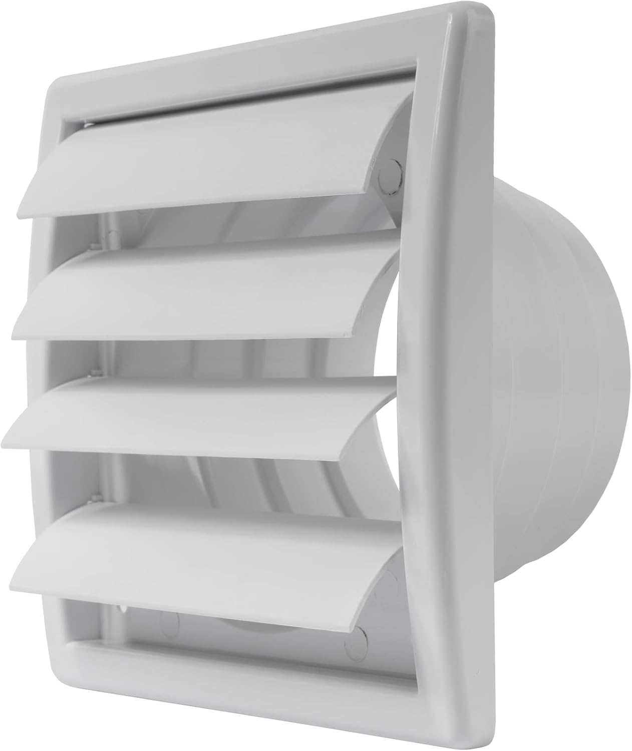 Repa Market Plastic Air Vent Cover Gravity Grill - 5" Inch/125 mm Outdoor Exhaust Wall Extractor Fan Cover with Louvre Door for Home Improvement - Kitchen, Bathroom,Cooker Hood,Dryer,Shed Ventilation