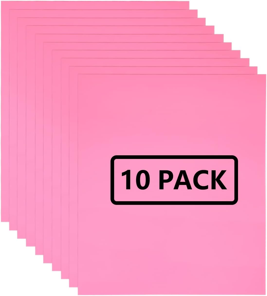 FUNKAKA Pink HTV Heat Transfer Vinyl Bundle, 12" x 10" Glossy Pink Iron on Vinyl for T-Shirt, 10 Sheets Sticky HTV Vinyl for All Cutter Machines Easy to Cut & Weed for Heat Vinyl Design