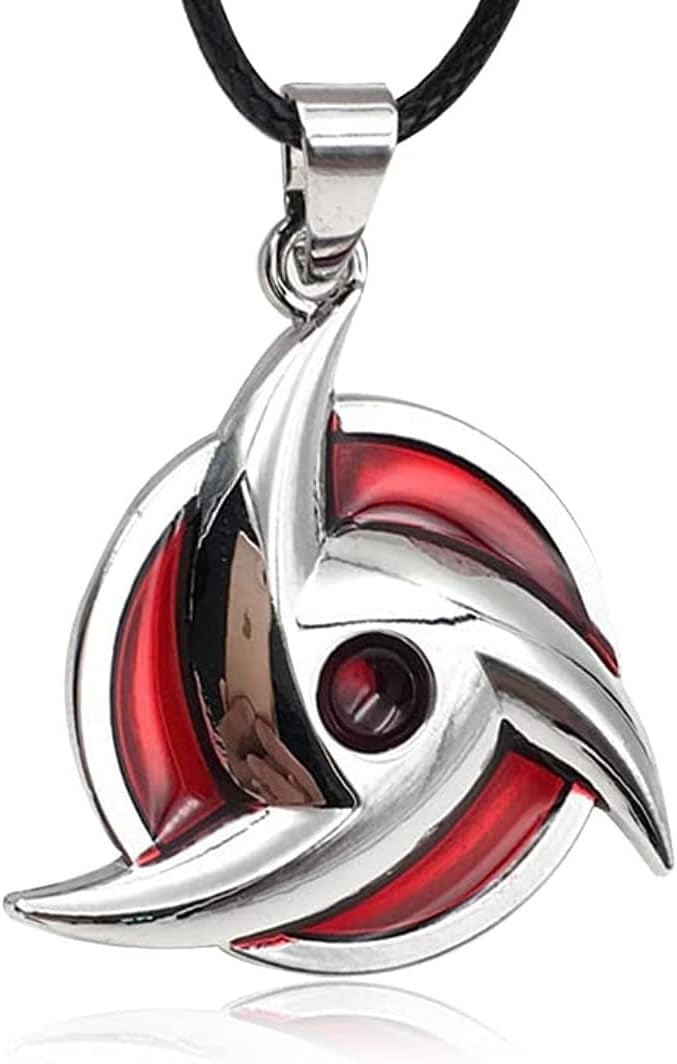 Giditrus Naruto Sharingan Necklace - Anime Pendant with Adjustable 55cm Band - Cosplay Jewelry Gift for Anime Fans