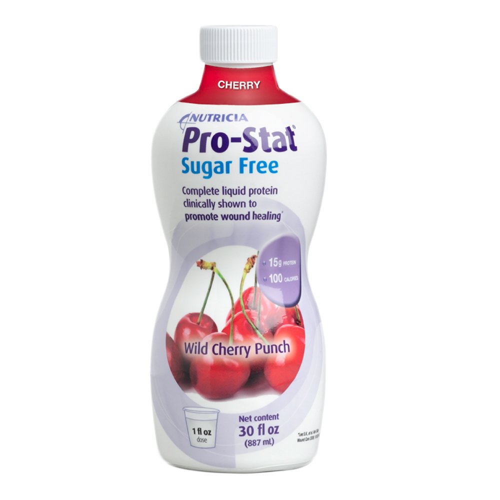 Pro-Stat Sugar Free Wild Cherry Punch - 30 oz Bottle, Pack of 6, High Protein, Low Calorie, Enzyme-Hydrolyzed, Gluten Free