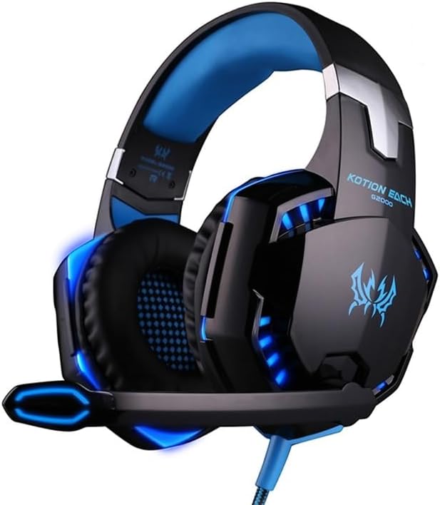 Gaming Headset Headphone Gamer LED 3.5mm Stereo G2000 with Mic for PC Computer Game With Noise Cancelling & Volume Control
