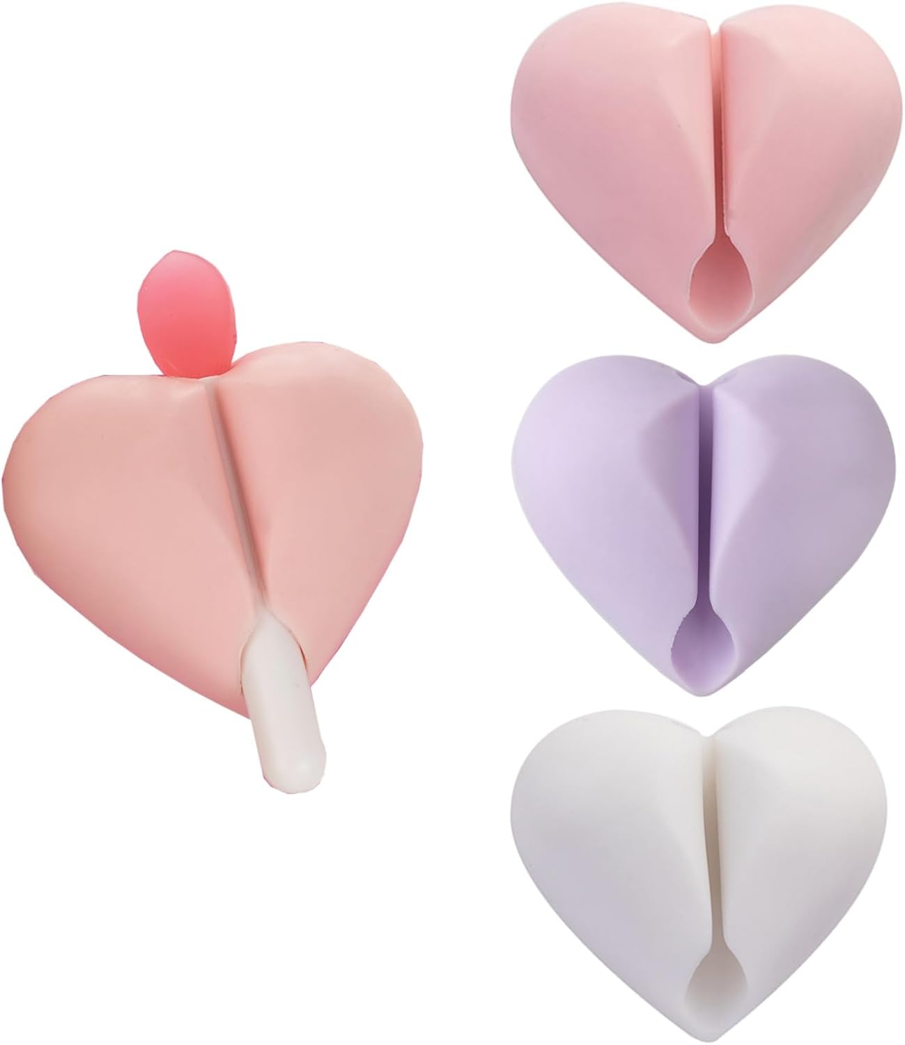 Lip Brush Holder,Lip Balm Brush Organizer Compatible with LANEIGE Lip Sleeping Mask,Silicone Sleeve Protector Cover for Lip Brushes(White & Pink & Purple)