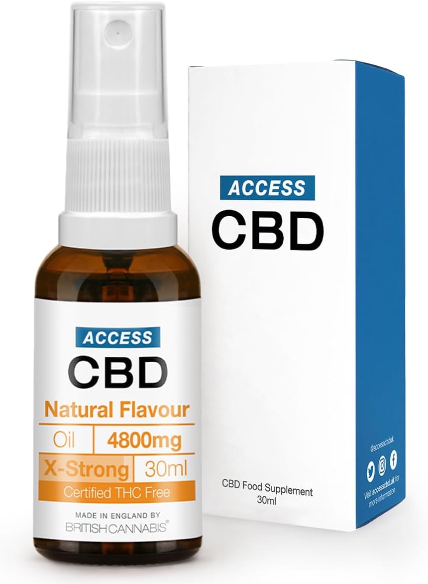 ACCESS CBD Oil 4800 mg | Vegan | Joint Pain Relief | Health Sleep Anxiety| Free from THC Oil | Mct Oil | Cbd Drops | Extra Strong Strength Cbd Spray | Natural Flavour | 30ml