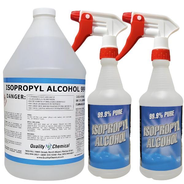 Quality Chemical - Super Premium - 99.9% Pure Isopropyl Alcohol (IPA) - Made in The USA - (1) 128 Fl Oz Bottle - Concentrated Isopropyl Alcohol (Combo)