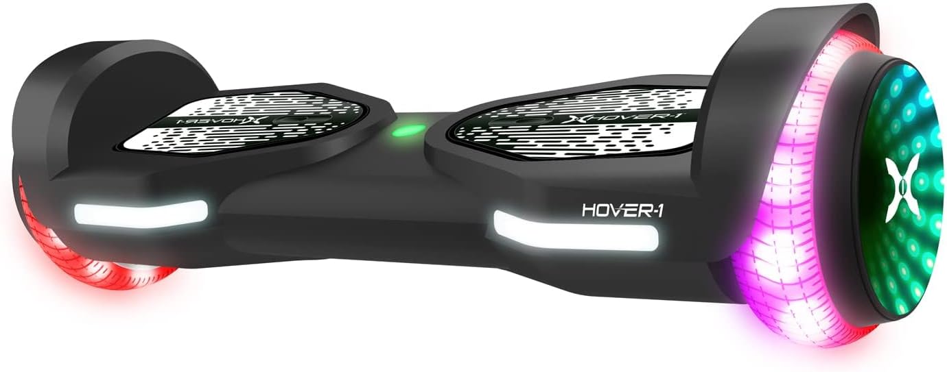 Hover-1 All-Star Hoverboard 7MPH Top Speed, 7MI Range, Dual 200W Motor, 5HR Recharge, 220lbs Max Weight, LED Wheels & Headlights