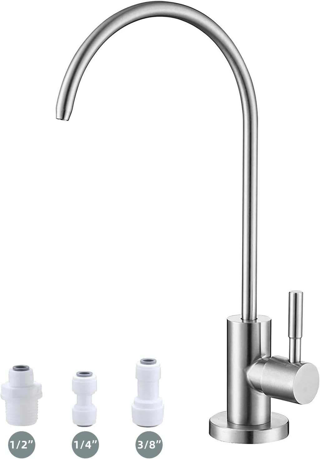 Drinking Water Tap,Easy to Install Sink Water Filter Tap,Lead-Free Reverse Osmosis Tap for Kitchen Bar Sink,Brushed Nickel SUS304 Stainless Steel