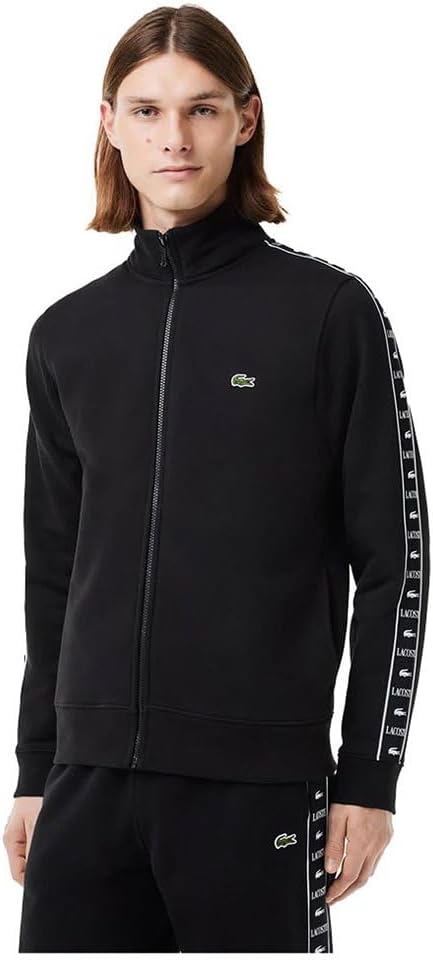 Lacoste Mens Logo Strip Zipped Sweatshirt