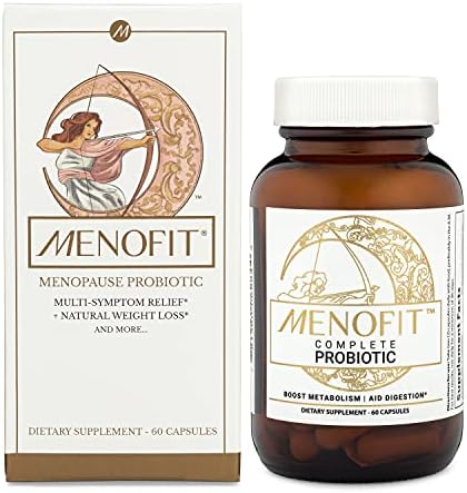 MENOLABS MenoFit, Menopause Supplements for Women - 60 Capsules - Advanced Women’s Probiotic with Vitamins and Red Clover for Gut Health, Hot Flashes and Hormone Balance for Women