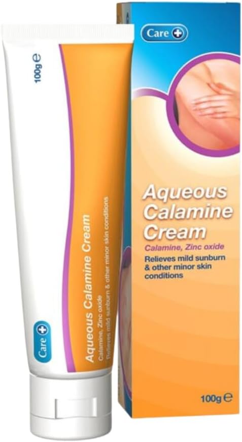 Care Aqueous Calamine Cream Sunburn Relief Soothing Itch Relief Cream Itchy skin relief for adults & Children TLC For Dry Skin And Other Minor Skin Conditions 100g 1 Pack