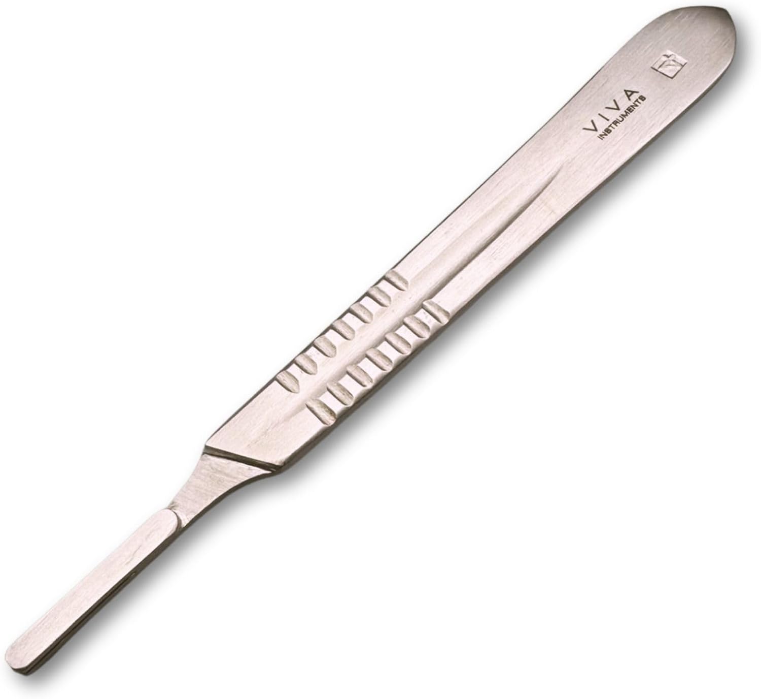 VIVA INSTRUMENTS Premium Surgical Scalpel Blades Handle Set No 3,4,7 and 9 Beaver Blade Holders Precision Crafted for Medical Surgical and Crafting Use Durable Sterilization (Silver, No.4)