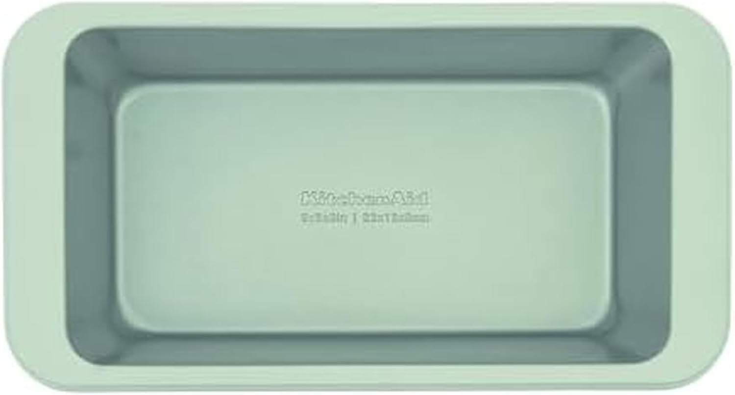 KitchenAid Nonstick Aluminized Steel Loaf Pan, Dishwasher Safe, 9 x 5 Inch, Ink Pistachio
