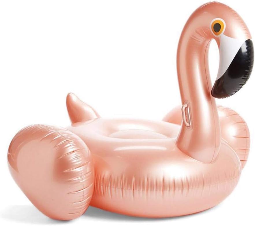 Ynredee Flamingo Pool Float,Inflatable Swimming Pool Raft Ride on Pool Lounger Water Toy For Fun (Rose Gold)