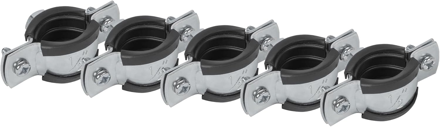 Repa Market 1/2" Inch Pack of 5 Adjustable Split Ring Pipe Hanger Clamp – Heavy-Duty Pipe Bracket Support – Adjustable Clamps for Plumbing & HVAC – Screw Clamps Fit Copper, PVC, Steel Pipes