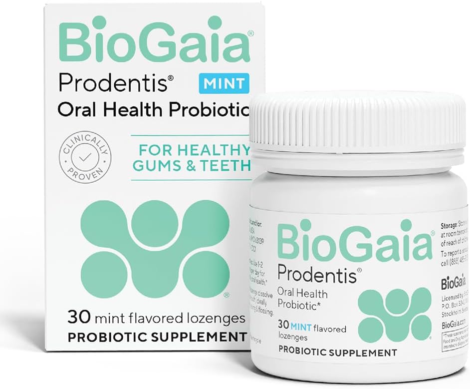 BioGaia Prodentis | Dental Probiotic Lozenges | Promotes Healthy Gums & Teeth | Defends Against Dental Problems | Replenishes Oral Microbiome | Improves Oral Health | Mint Flavor | 30 Day Supply