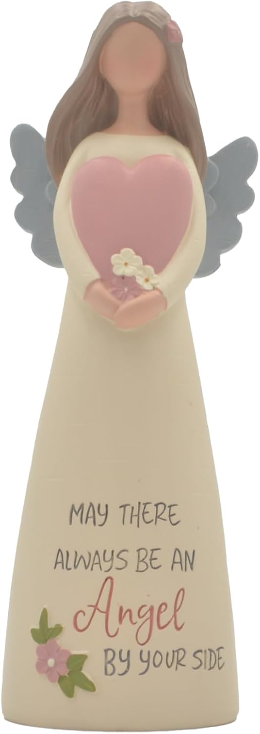 Feather & Grace Barbara Hand Painted Resin Decorative Figurine with Heart & Flowers Resin with Message | Decoration for Living Room, Bookshelf, Black Desk for Loved Once’s