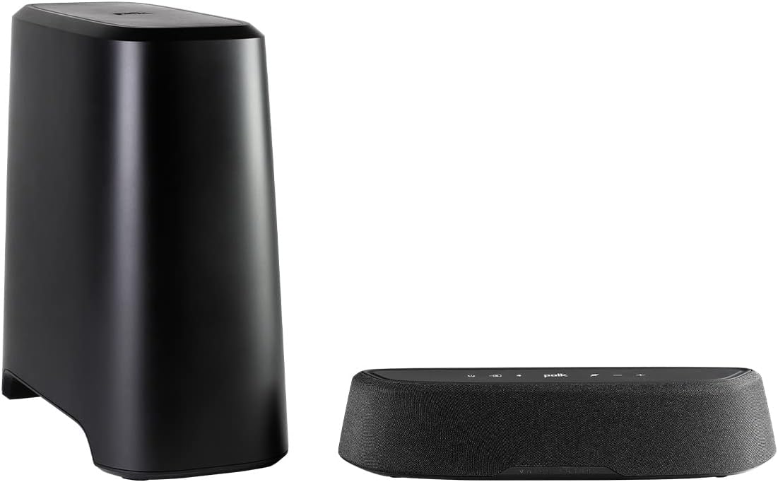 Polk Audio MagniFi Mini AX Sound Bar with Wireless Subwoofer, Dolby Atmos and DTS:X Certified, Polk's Patented VoiceAdjust & SDA Technologies, Ultra-Compact Design, Easy Setup, Black