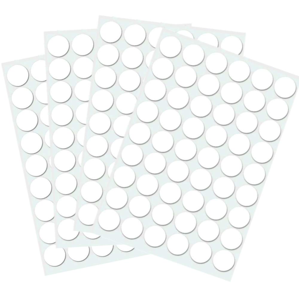 Self-Adhesive Screw Hole Stickers, 504 Pcs 0.51inch/13mm Self-Adhesive Screw Covers Caps Dust Proof Sticker for Wood Screw-White (504pcs-0.51inch/13mm)