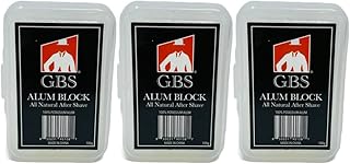 G.B.S Alum Block Bar Travel Cases, Pack of 3 (100 Grams Per Bar) Potassium Shaving Alum After Shave Soothing Razor Burn Relief