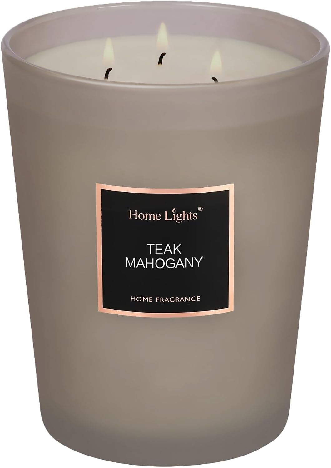 HomeLights Scented Candles, Large Jar Aromatherapy Candles, Natural Soy Wax, Long Burning Candles Gift, Teak Mahogany