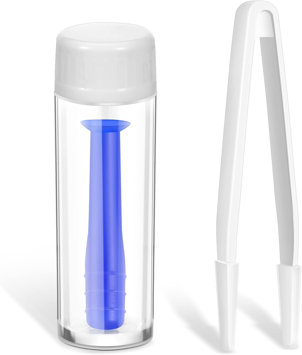 Fiada Contact Lens Remover Tool Contact Applicator Scleral Lens Remover Inserter Soft Suction Holder with Ventless Bottles and White Tweezers