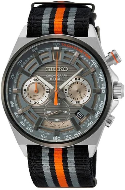Seiko Men's Quartz Watch Stainless Steel with Leather Strap