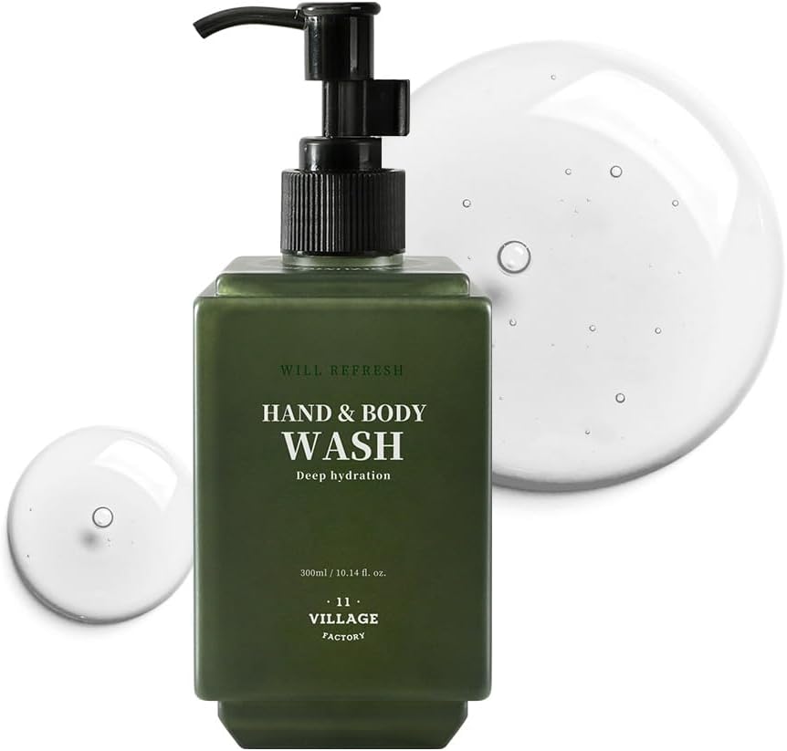 [VILLAGE11FACTORY] HAND & BODY WASH - WILL REFRESH (300ml) Korean Skincare - Vegan Hand and Body Wash with Eucalyptus and Patchouli Oil for Long-lasting Hydration and Mind-Refreshing Cleansing