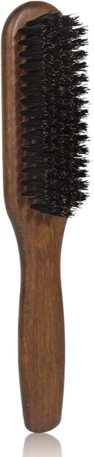 Beard Brush, 100% Real Wild Boar Bristle Walnut Wood Beard & Mustache Comb Brush for Men’s Beard Grooming and Care, Gift for Men to Straighten and Promote Beard Growth