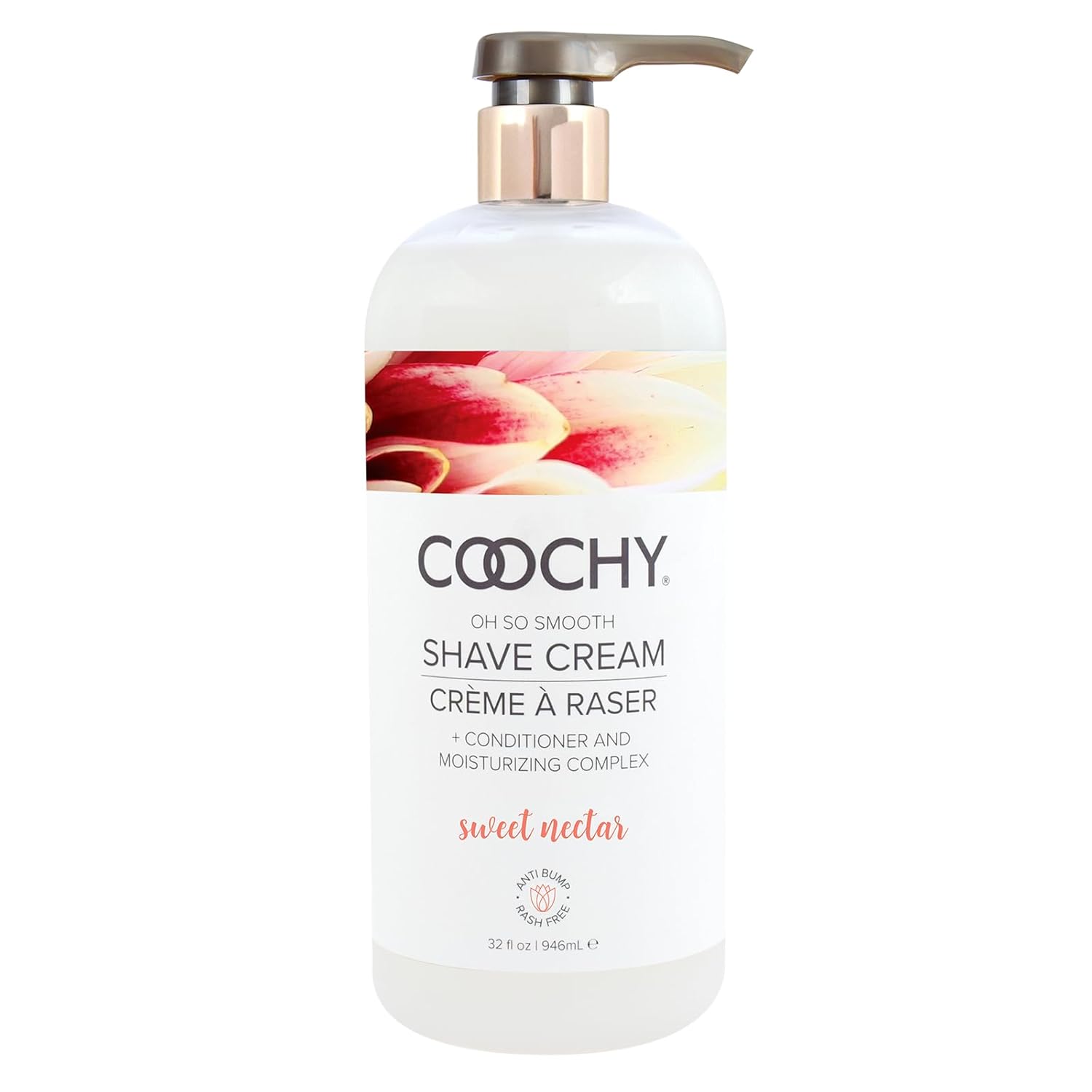 Coochy Shave Cream - Moisturizing Shave Lotion - Gentle Intimate Shaving Cream - For Bikini Area, Underarms, Legs & More - Rash-Free, Hydrating Formula - Sweet Nectar, 32 oz